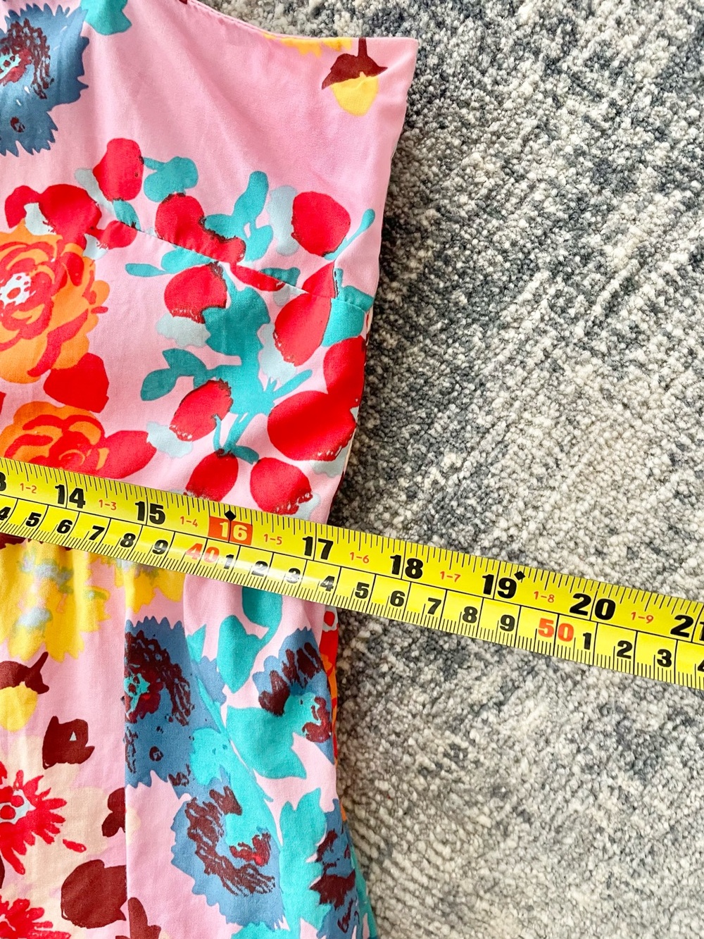 Peter Som for Anthropologie Size M Flouncy Floral Mini Dress Pink Shoulder Tie - Picture 12 of 13